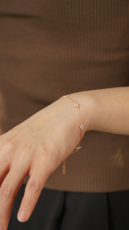 Hailee Clover Bracelet (Rose Gold)