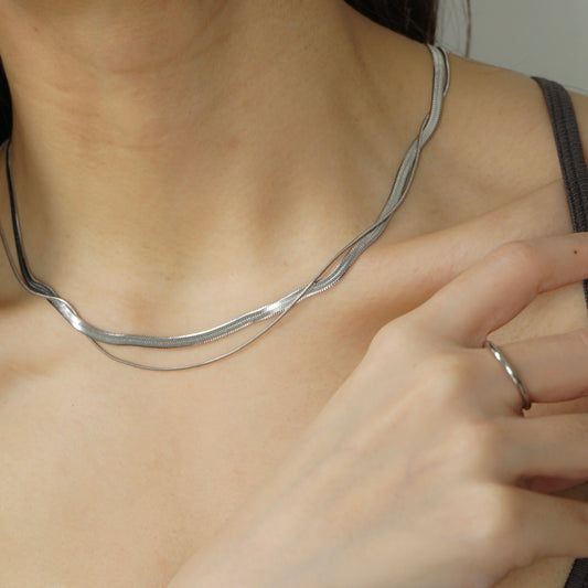 Noelle Layered Necklace (Silver)