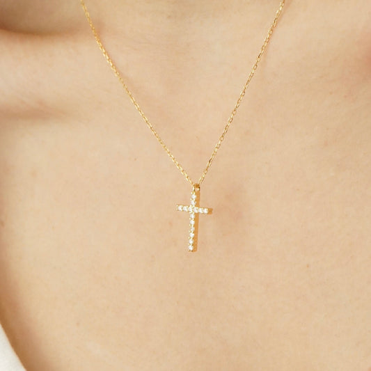 Arielle Cross Necklace (Gold)